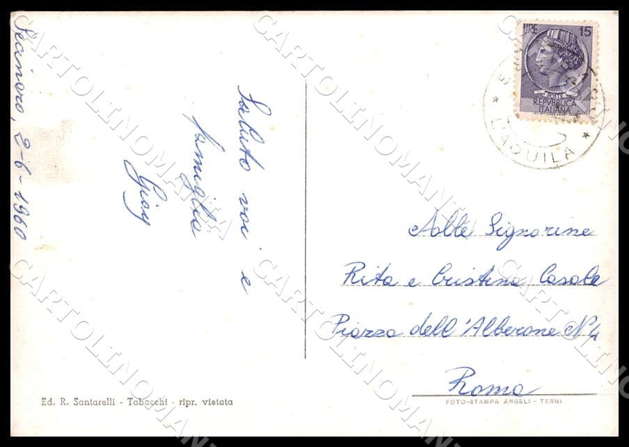 L'Aquila Secinaro Panorama FG Foto cartolina GM0592 – retro