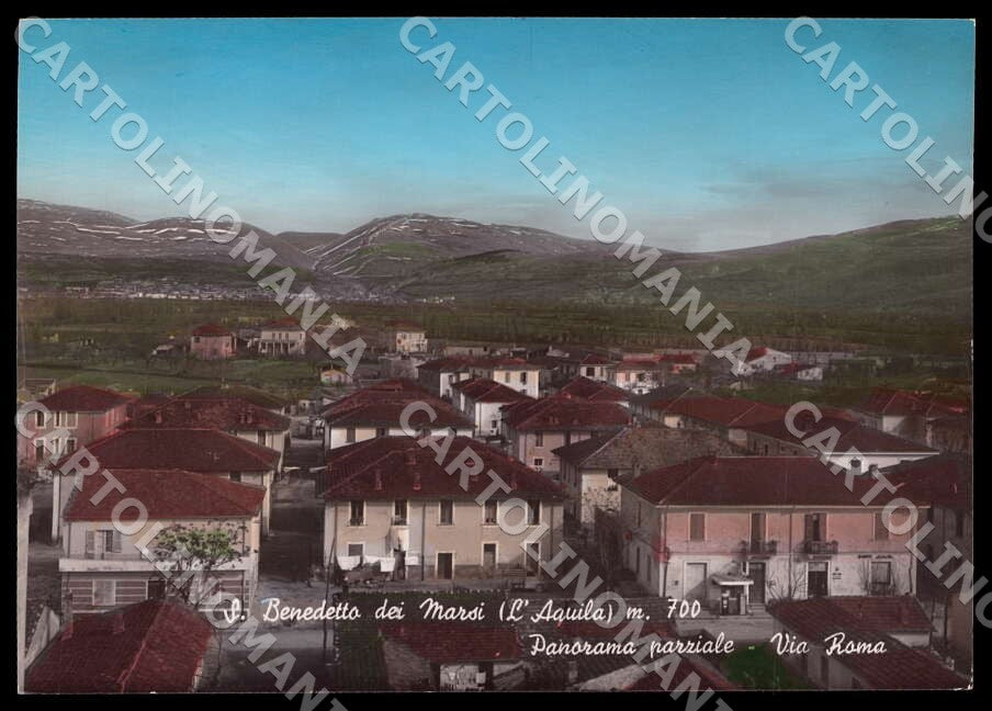 L'Aquila San Benedetto dei Marsi Via Roma FG Foto cartolina GM0593 – fronte