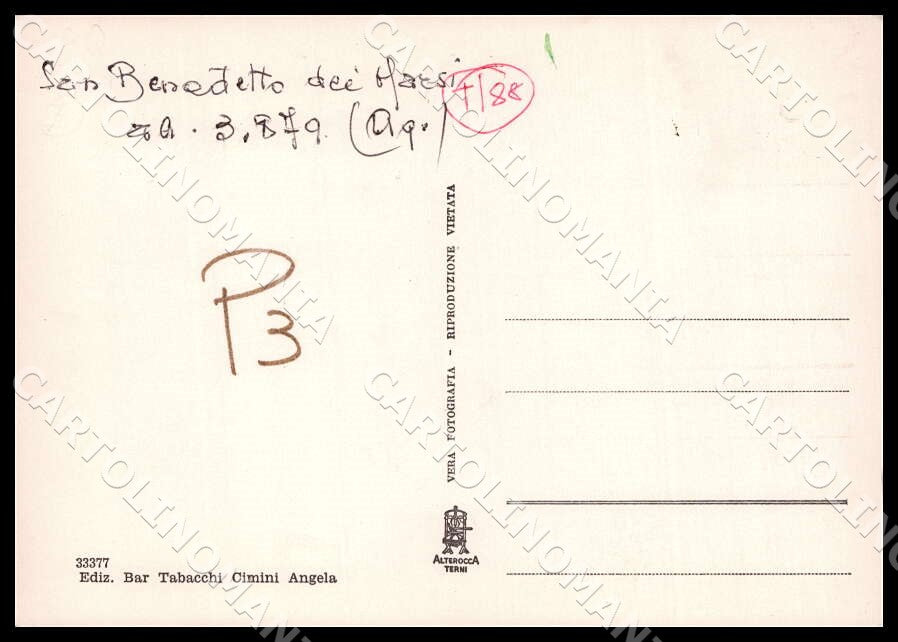 L'Aquila San Benedetto dei Marsi Via Roma FG Foto cartolina GM0593 – retro