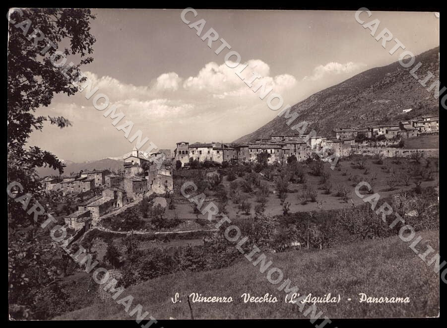 L'Aquila San Vincenzo Vecchio Valle Roveto PIEGA FG Foto cartolina GM0597 – fronte