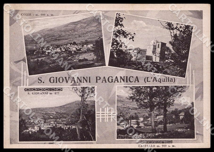 L'Aquila Montereale Colle San Giovanni Paganica PIEGHINA FG cartolina GM0601 – fronte
