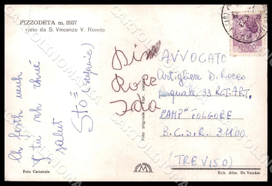 L'Aquila San Vincenzo Valle Roveto Pizzodeta FG Foto cartolina GM0605 – retro