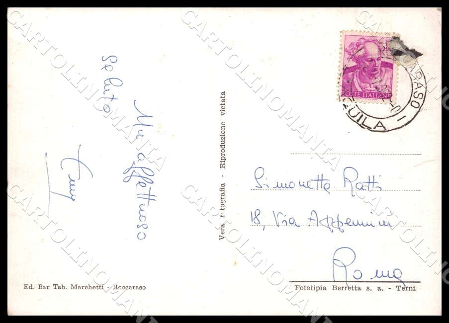 L'Aquila Roccaraso Panorama parziale FG Foto cartolina GM0616 – retro