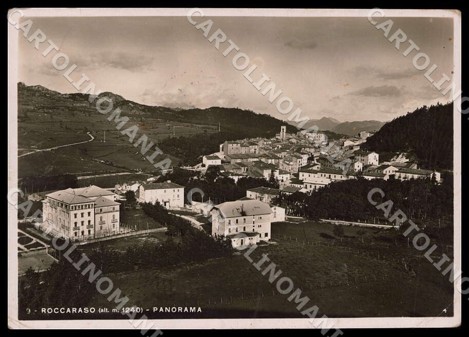 L'Aquila Roccaraso Panorama MACCHIE PIEGHE FG Foto cartolina GM0617 – fronte