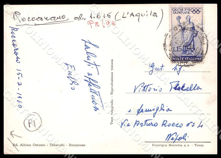 L'Aquila Roccaraso Panorama veduta Rivisondoli PIEGA FG Foto cartolina GM0618 – retro