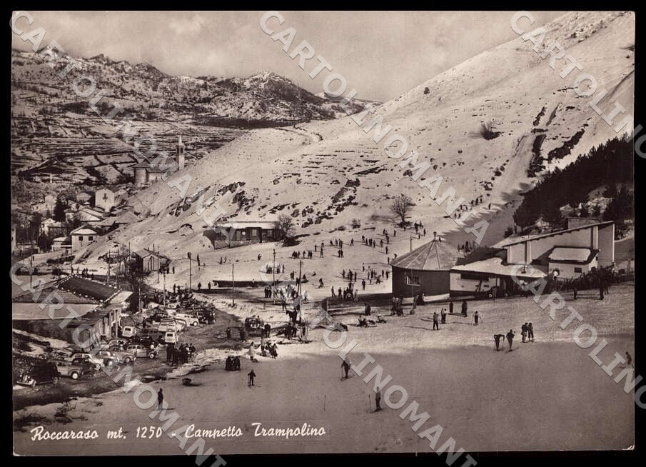 L'Aquila Roccaraso Campetto Trampolino Sci Auto FG Foto cartolina GM0619 – fronte
