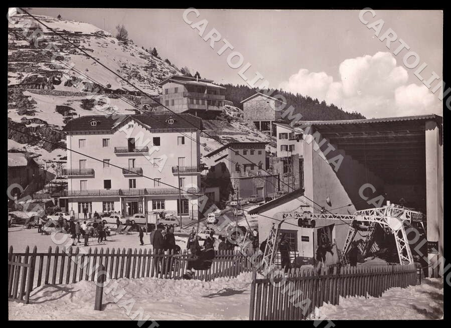 L'Aquila Roccaraso Seggiovia Belisario Sci Auto PIEGA FG Foto cartolina GM0623 – fronte