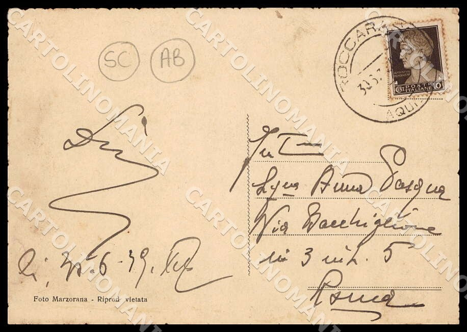 L'Aquila Roccaraso Ponte ferroviario SCOLLATA ABRASA FG cartolina GM0636 – retro
