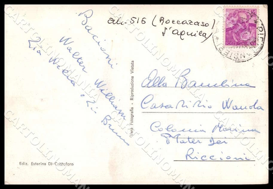 L'Aquila Roccaraso Pietransieri Frazione FG Foto cartolina GM0644 – retro