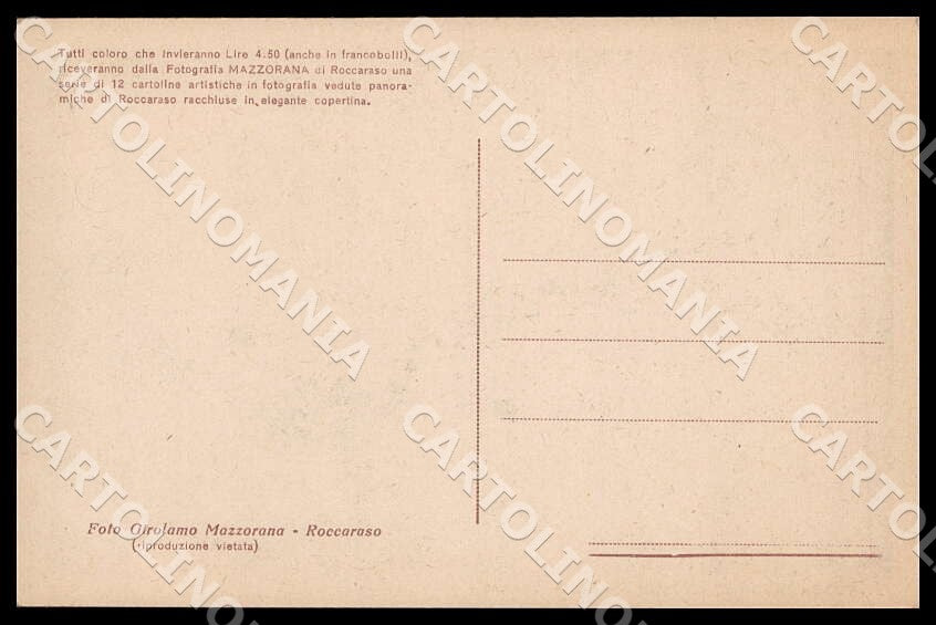L'Aquila Roccaraso Vallone San Rocco Nevicata cartolina GM0646 – retro