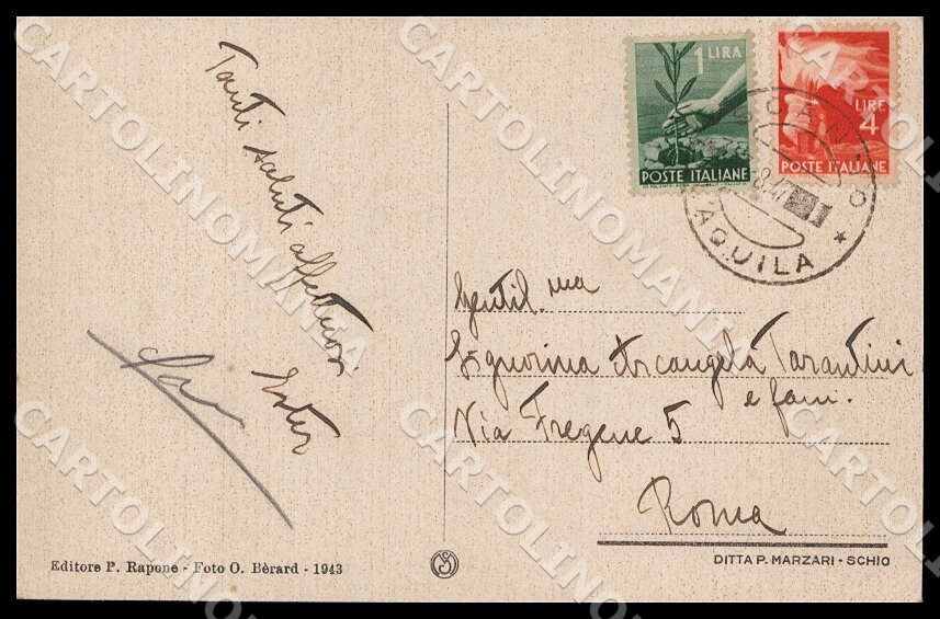 L'Aquila Scanno Veduta generale Ovest cartolina GM0658 – retro