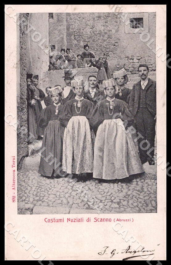L'Aquila Scanno Costumi Nuziali Alterocca cartolina GM0660 – fronte