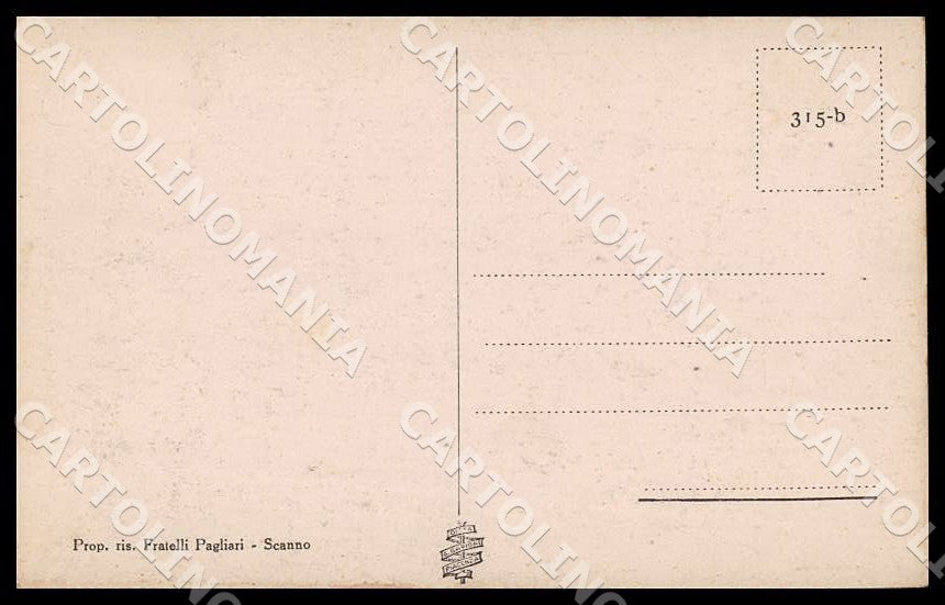 L'Aquila Scanno Donna costume mietitura Costumi Mestieri cartolina GM0662 – retro