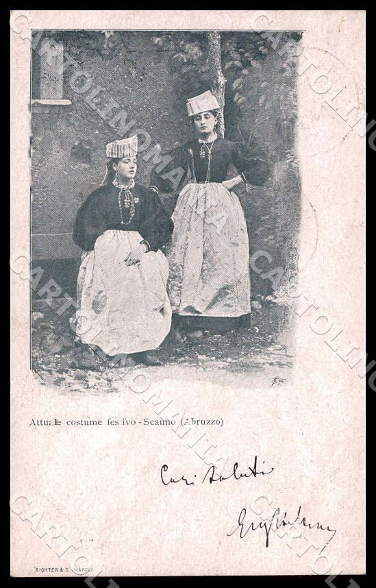 L'Aquila Scanno Attuale costume festivo Costumi cartolina GM0663 – fronte