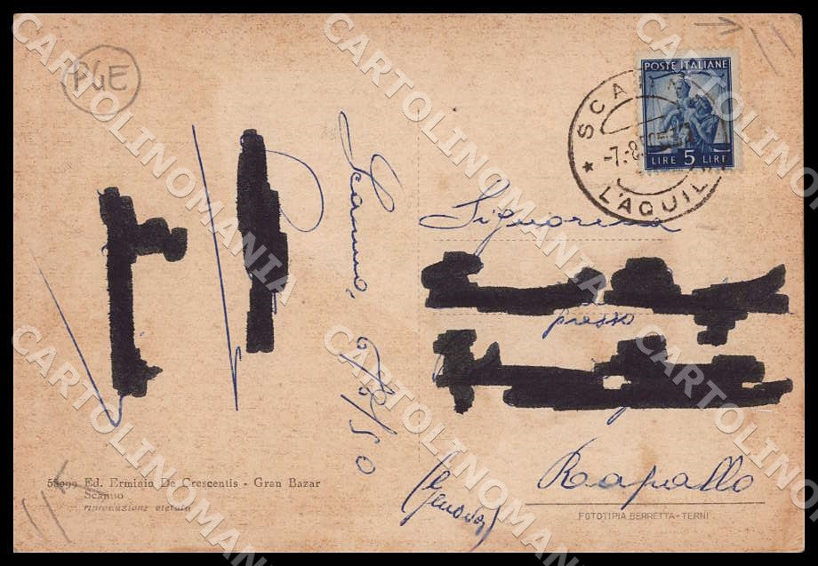 L'Aquila Scanno Lavori tombolo Costumi Mestieri PIEGHINE FG cartolina GM0669 – retro