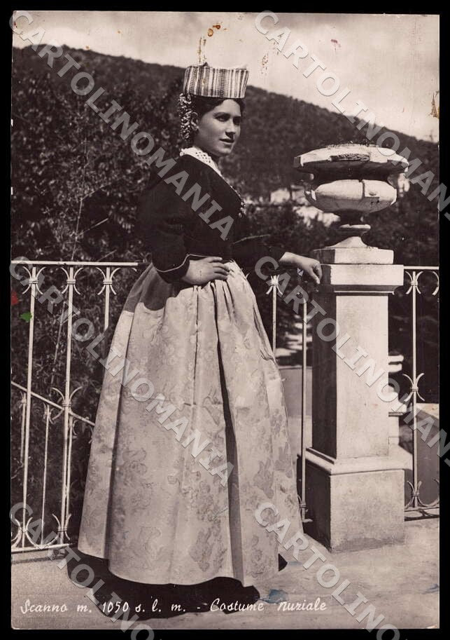 L'Aquila Scanno Costume nuziale Costumi MACCHIE ABRASA FG Foto cartolina GM0674 – fronte
