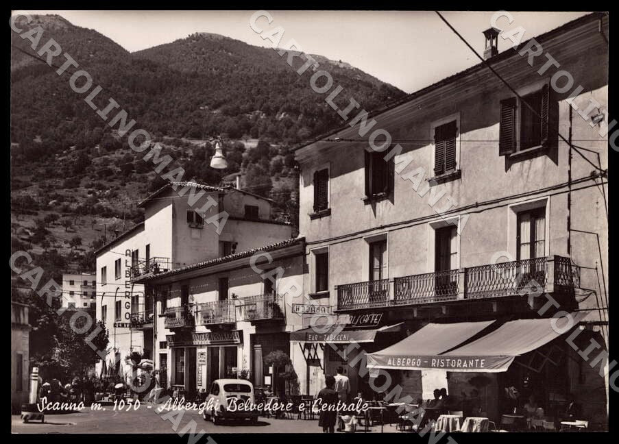 L'Aquila Scanno Alberghi Belvedere Centrale Auto Bar FG Foto cartolina GM0680 – fronte