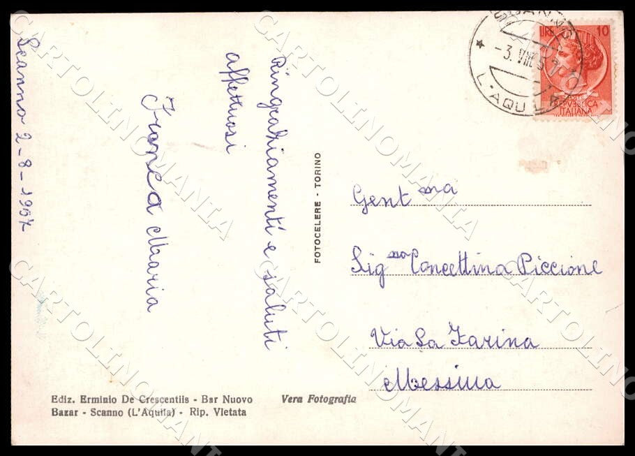 L'Aquila Scanno Lavori tombolo Costumi Mestieri FG Foto cartolina GM0683 – retro