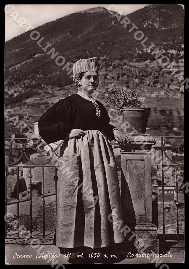 L'Aquila Scanno Costume nuziale Costumi FG Foto cartolina GM0690 – fronte