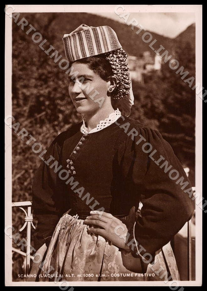 L'Aquila Scanno Costume festivo Costumi FG Foto cartolina GM0692 – fronte