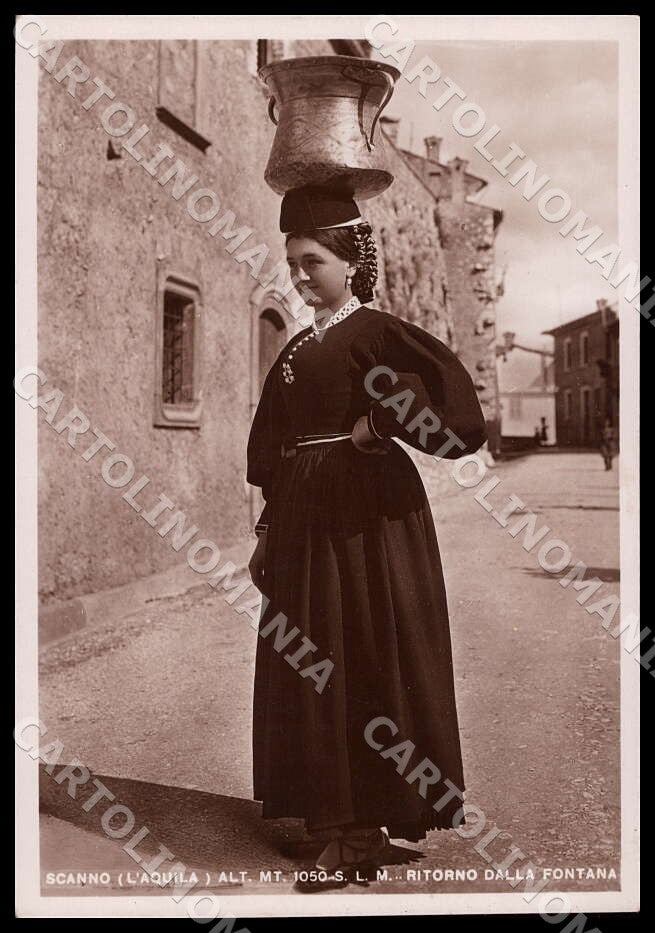 L'Aquila Scanno Ritorno Fontana Costumi FG Foto cartolina GM0693 – fronte