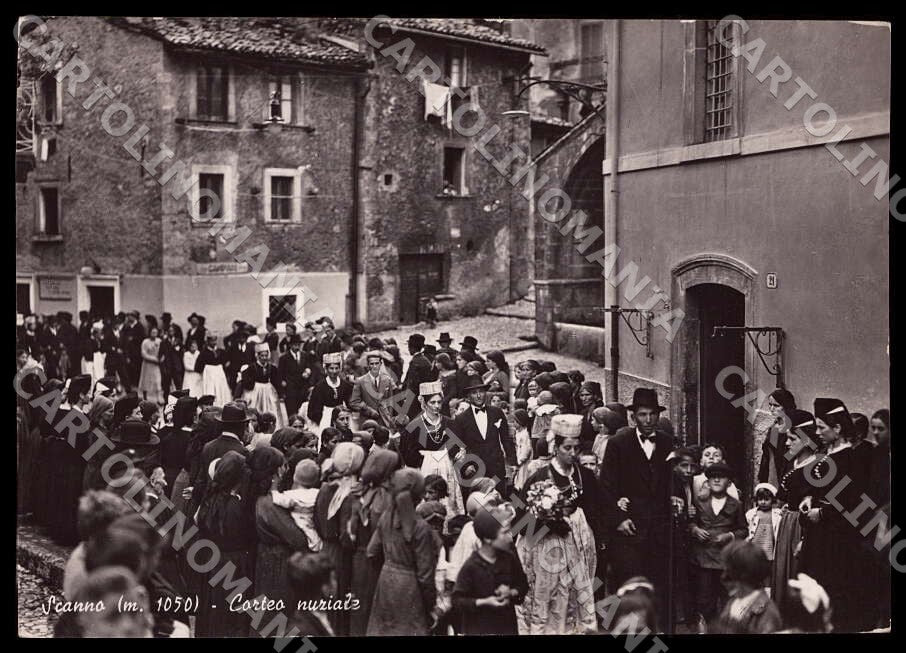 L'Aquila Scanno Corteo nuziale Costumi FG Foto cartolina GM0696 – fronte