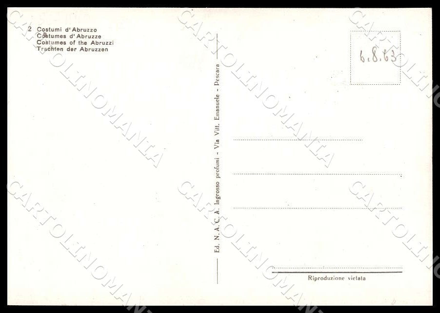 L'Aquila Scanno Costumi Abruzzo Mestieri FG cartolina GM0702 – retro