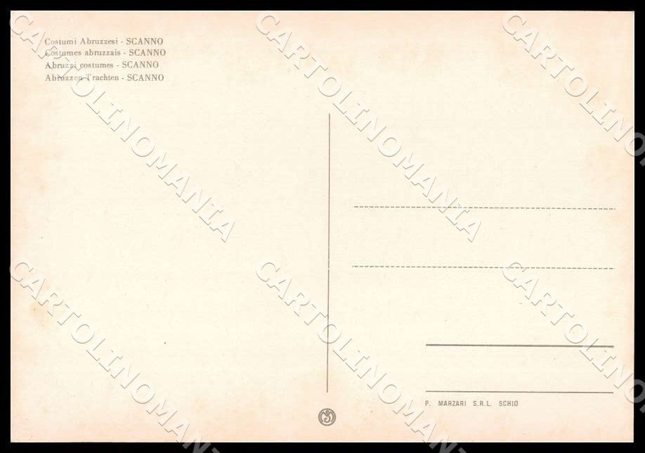 L'Aquila Scanno Costumi Abruzzesi FG cartolina GM0705 – retro