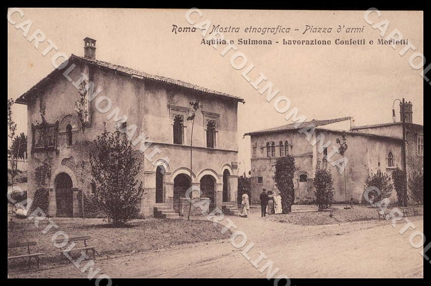 Roma Città Mostra etnografica Piazza armi Aquila Sulmona cartolina GM0707 – fronte