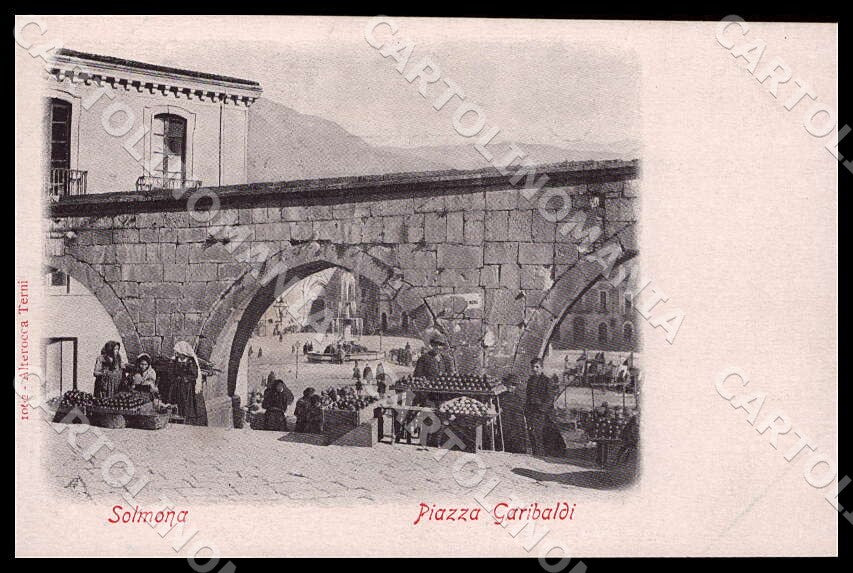 L'Aquila Sulmona Piazza Garibaldi Alterocca Mercata Costumi cartolina GM0708 – fronte