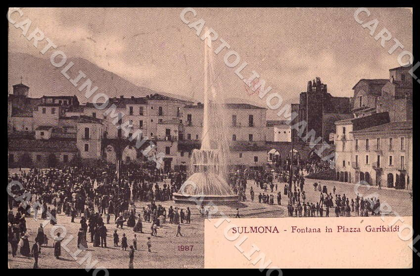 L'Aquila Sulmona Fontana Piazza Garibaldi Alterocca cartolina GM0709 – fronte