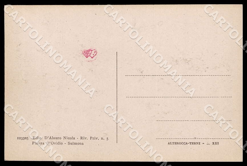 L'Aquila Sulmona Costumi Abruzzesi Alterocca cartolina GM0710 – retro