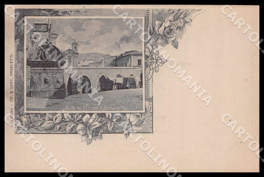 L'Aquila Sulmona Fonte Vecchio Acquedotto cartolina GM0711 – fronte