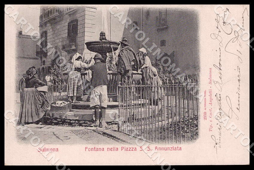 L'Aquila Sulmona Fontana Piazza Santissima Annunziata Alterocca cartolina GM0715 – fronte