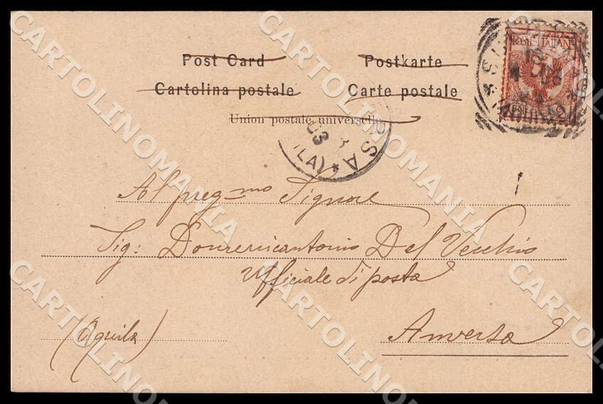 L'Aquila Sulmona Fontana Piazza Santissima Annunziata Alterocca cartolina GM0715 – retro