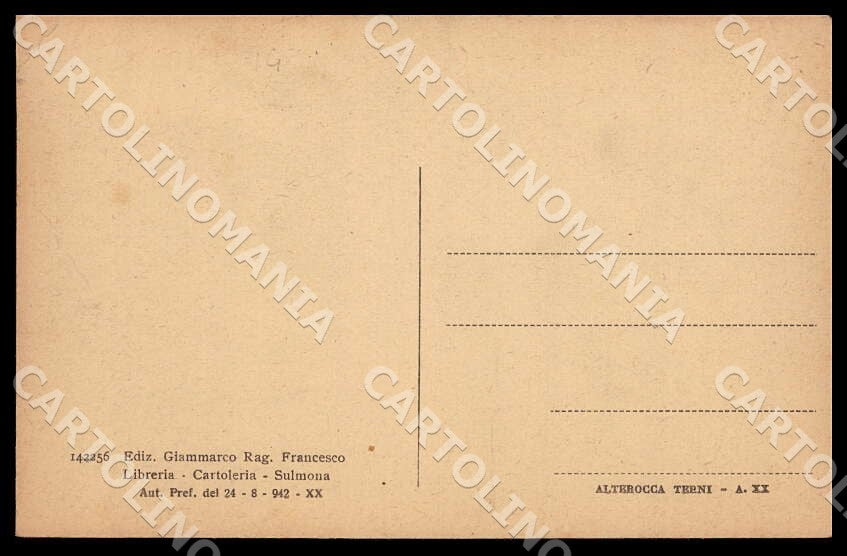 L'Aquila Sulmona Palazzo Missioni Alterocca cartolina GM0716 – retro