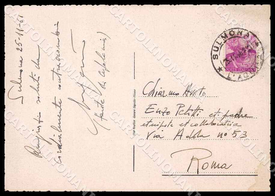 L'Aquila Sulmona Viale Mazzini FG cartolina GM0719 – retro