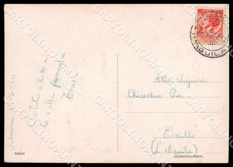 L'Aquila Sulmona Panorama Alterocca FG cartolina GM0720 – retro