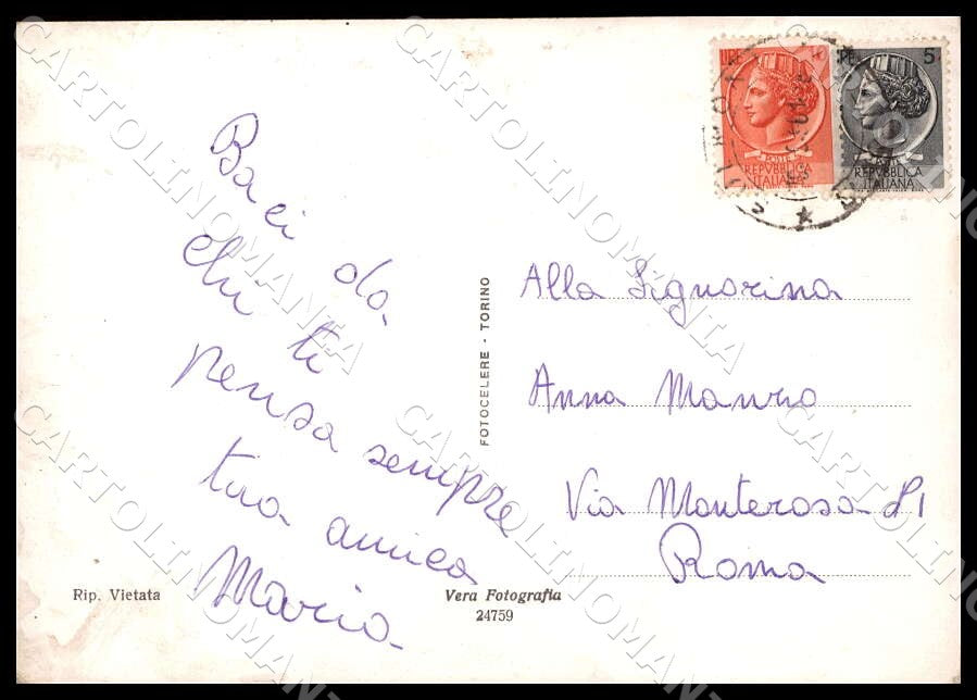 L'Aquila Sulmona Piazza Garibaldi Fontana luminosa FG Foto cartolina GM0724 – retro