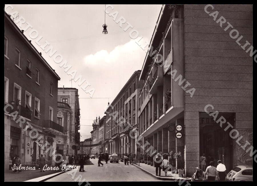 L'Aquila Sulmona Corso Ovidio Auto Moto FG Foto cartolina GM0725 – fronte