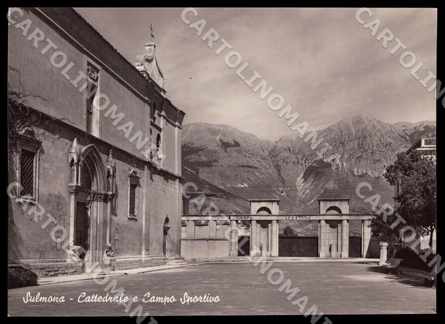 L'Aquila Sulmona Cattedrale Campo Sportivo Stadio FG Foto cartolina GM0737 – fronte