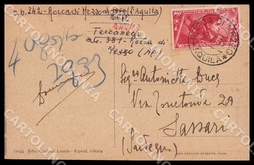 L'Aquila Terranera Panorama Est cartolina GM0740 – retro