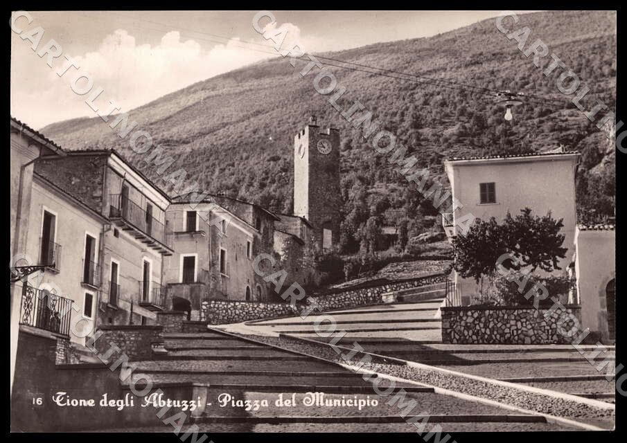L'Aquila Tione degli Abruzzi Piazza Municipio FG Foto cartolina GM0746 – fronte