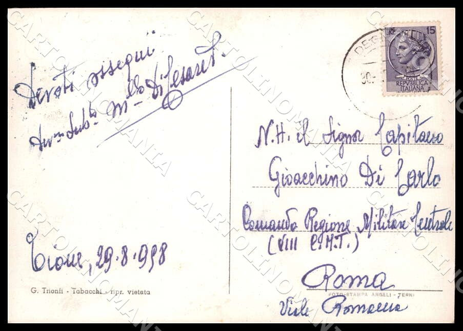 L'Aquila Tione degli Abruzzi Viale Rimembranze FG Foto cartolina GM0747 – retro