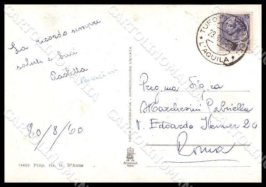 L'Aquila Carsoli Tufo Panorama Alterocca FG Foto cartolina GM0750 – retro