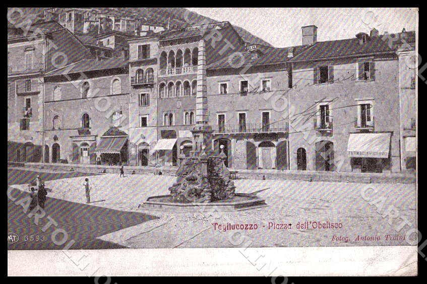 L'Aquila Tagliacozzo Piazza Obelisco Farmacia cartolina GM0754 – fronte