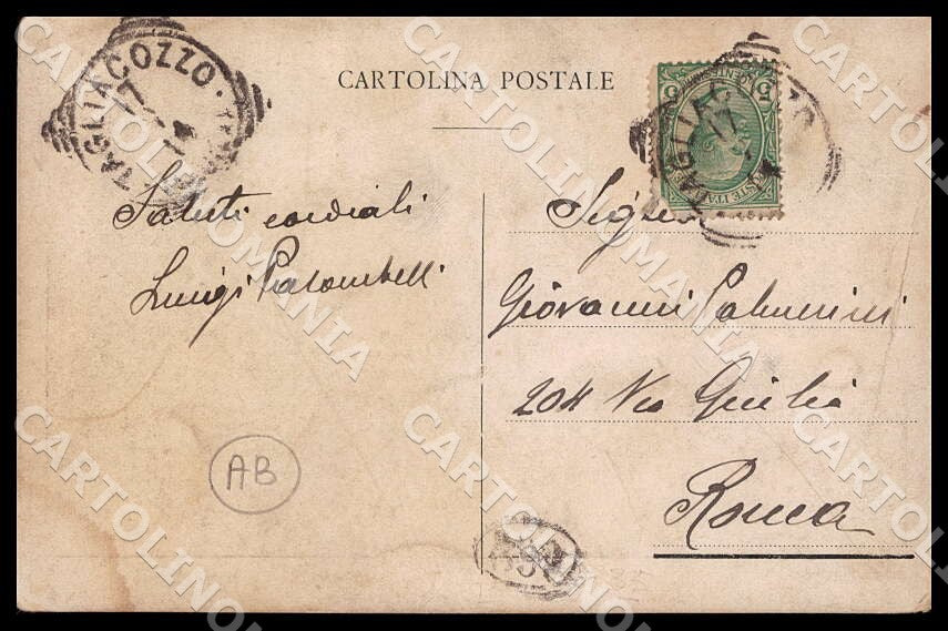 L'Aquila Tagliacozzo Villino Teresa ABRASA cartolina GM0756 – retro