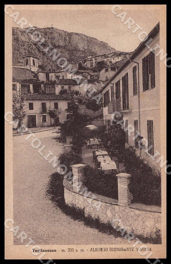 L'Aquila Tagliacozzo Albergo Ristorante Marina Alterocca PIEGA cartolina GM0758 – fronte