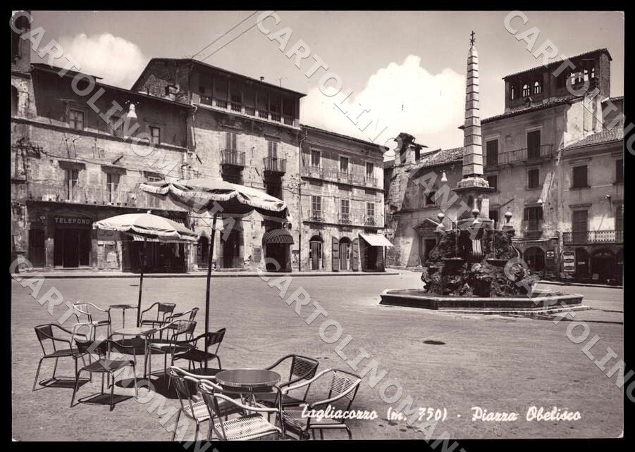 L'Aquila Tagliacozzo Piazza Obelisco Alterocca Bar FG Foto cartolina GM0762 – fronte