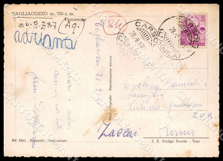 L'Aquila Tagliacozzo Panorama Gregge FG Foto cartolina GM0768 – retro